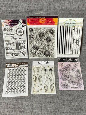 NEW Colorado Craft Company Clear Cling Stamp Mixed 6pc Lot NOS